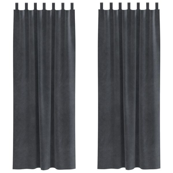 vidaXL Blackout Curtains 2 pcs Light Grey 140 x 225 cm Velvet