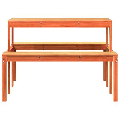 vidaXL Picnic Table Wax Brown 110x134x75 cm Solid Wood Pine