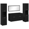 vidaXL Bathroom Furniture Set 4 pcs Black Oak Engineered Wood