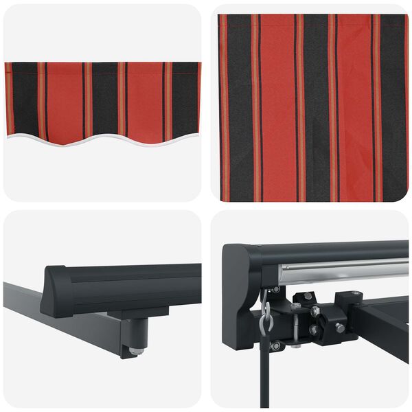 vidaXL Retractable Awning Manual Orange and Black 400 x 300 cm