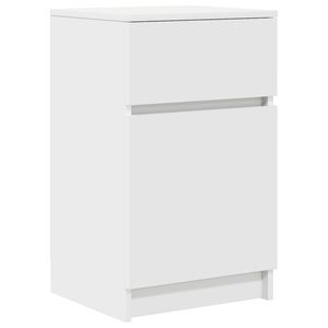 vidaXL Bedside Cabinet White 39x35x65 cm Engineered Wood