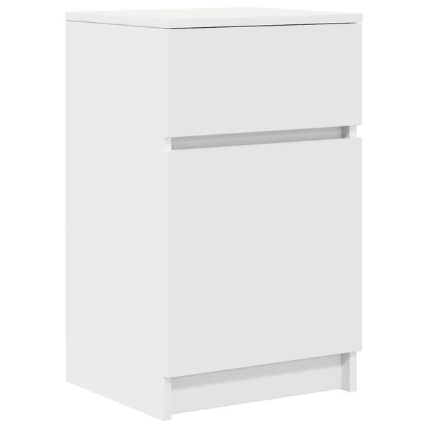 vidaXL Bedside Cabinet White 39x35x65 cm Engineered Wood