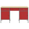 vidaXL Work Cabinet with Drawer with Lock 3 pcs Red 150 x 55 x 85 cm