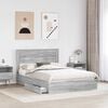 vidaXL Storage Bed Grey Sonoma 140 x 200 cm Engineered Wood