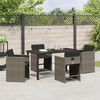 vidaXL Garden Dining Set 5 pcs Grey Poly Rattan