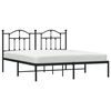 vidaXL Metal Bed Frame without Mattress with Headboard Black 180x200cm