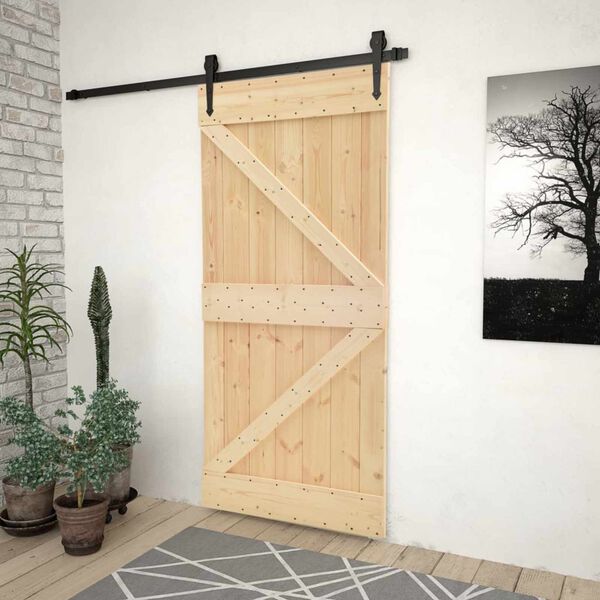 vidaXL Door NARVIK Natural 80 x 210 cm Solid Pine Wood