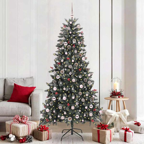 vidaXL Artificial Christmas Tree with 300 LEDs with Stand Green 210 cm