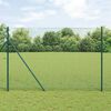 vidaXL Fence with Posts Green 1.5 x 10 m Steel