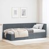 vidaXL Corner Bed Frame with Headboard Dark Grey 90 cm x 200 cm Velvet