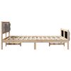 vidaXL Bed Frame with Headboard Taupe 140 x 190 cm Solid Pine Wood