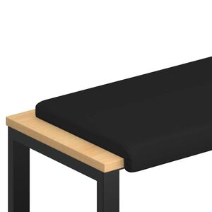 vidaXL Bench Cushion Faux Leather Black Depth 35 cm