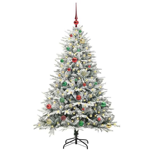 vidaXL Artificial Pre-lit Christmas Tree with Ball Set Green 150 cm