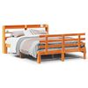 vidaXL Bed Frame with Headboard without Mattress Wax Brown 120x190 cm Small Double