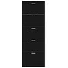 vidaXL Shoe Cabinet Black 59x17x169 cm Engineered Wood