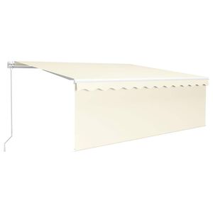 vidaXL Manual Retractable Awning with Blind&LED 4x3m Cream