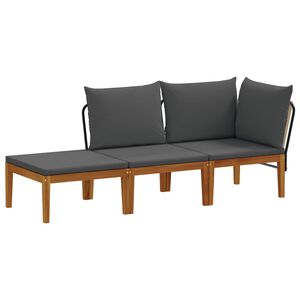 vidaXL 3 pcs Solid Acacia Wood & Rope Natural