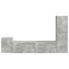 vidaXL TV Cabinet Set Wall-mounted 4 pcs Concrete Grey Engineered Wood