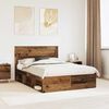 vidaXL Bed Frame with Headboard Old Wood 160 x 200 cm Solid Pine Wood