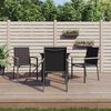 vidaXL 5 Piece Garden Dining Set Black Textilene and Steel