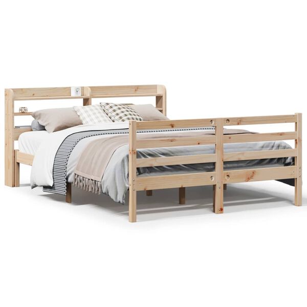 vidaXL Bed Frame with Headboard without Mattress 150x200 cm King Size