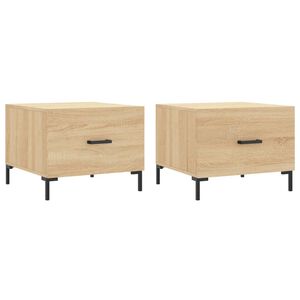 vidaXL Coffee Tables 2 pcs Sonoma Oak 50x50x40 cm Engineered Wood