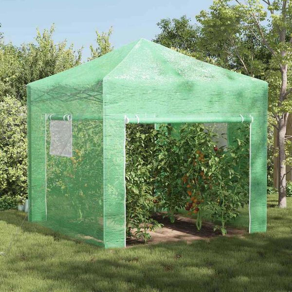 vidaXL Greenhouse with Pop-up Frame Green 290 x 290 x 315 cm Iron