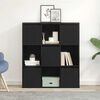vidaXL Bookcase Black Oak 89x24x101.5 cm Engineered Wood