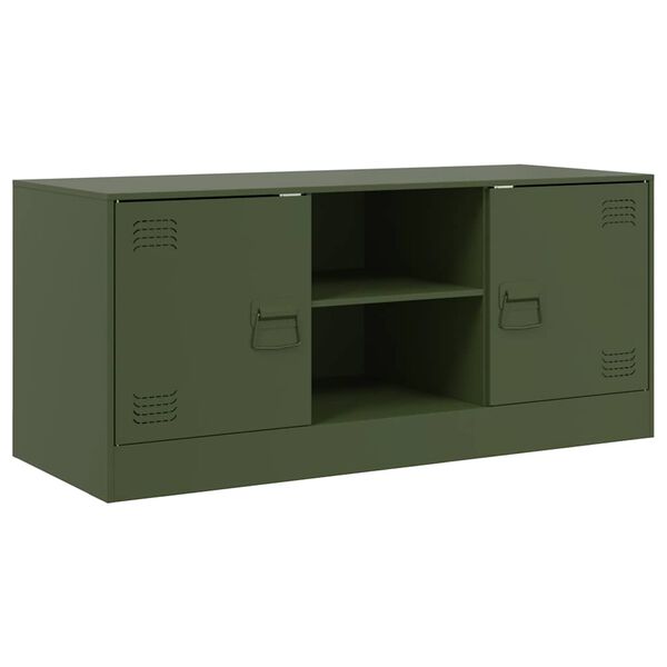 vidaXL TV Cabinet Olive Green 99x39x44 cm Steel