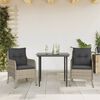 vidaXL 7 Piece Garden Dining Set with Cushions Light Grey Poly Rattan