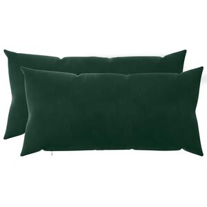 vidaXL Cushion with Pillow HEERLEN 2 pcs Dark Green Velvet