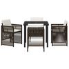 vidaXL Garden Dining Set 5 pcs Brown Poly rattan