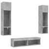 vidaXL 6 Piece TV Wall Units with LED Concrete Grey Engineered Wood
