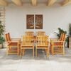 vidaXL Garden Dining Set 9 pcs Brown Solid Acacia Wood
