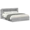 vidaXL Bed Frame with Storage Grey Sonoma 200 x 200 cm Engineered Wood