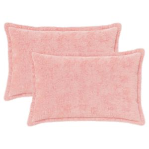 vidaXL Cushion Cover 2 pcs HOUTEN Pink 30 x 50 cm Faux Rabbit Fur