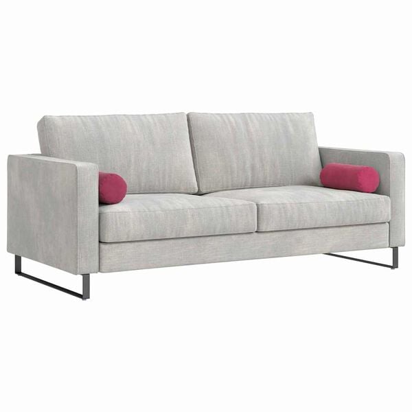 vidaXL Bolster Pillows 2 pcs Wine Red &Oslash; 15 x 40 cm Corduroy Fabric