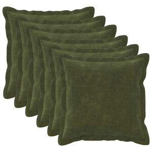 vidaXL Throw Pillow 6 pcs HOUTEN Green 30 x 30 cm Microfiber Fleece