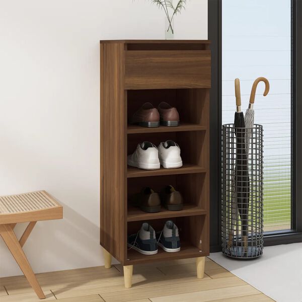 vidaXL Shoe Cabinet Brown Oak 40x36x105 cm Engineered Wood