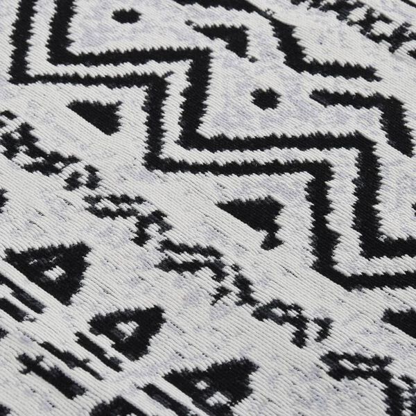 vidaXL Rug Black and White 160x230 cm Cotton