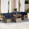 vidaXL 8 Piece Garden Sofa Set with Cushions Brown Poly Rattan Acacia