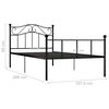 vidaXL Bed Frame without Mattress Black Metal 100x200 cm