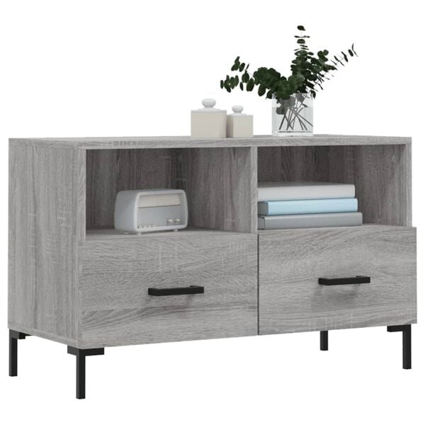 vidaXL TV Cabinet Grey Sonoma 80x36x50 cm Engineered Wood