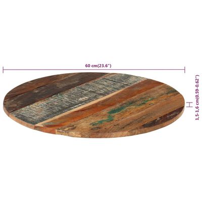 vidaXL Round Table Top 60 cm 15-16 mm Solid Reclaimed Wood