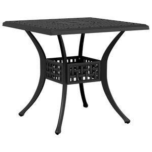 vidaXL Garden Table Black 80x80x75 cm Cast Aluminium