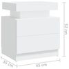 vidaXL Bedside Cabinet White 45x35x52 cm Engineered Wood