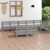 vidaXL 8 Piece Garden Lounge Set Solid Pinewood Grey