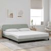 vidaXL Bed Frame "Dover" Light Grey 180x200 cm Super King Velvet