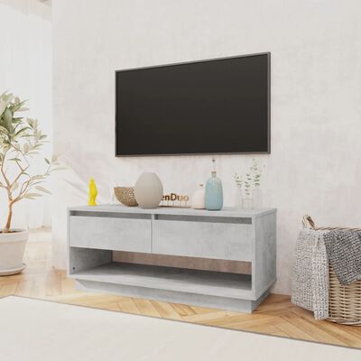 vidaXL TV Cabinet Concrete Grey 102x41x44 cm Engineered Wood
