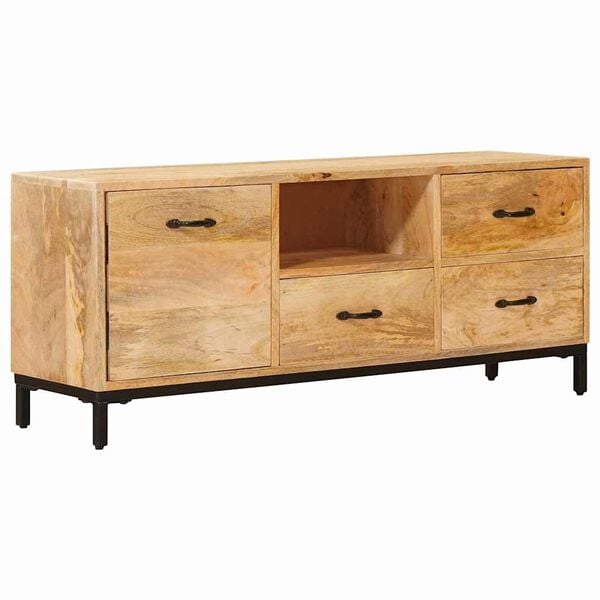 vidaXL TV Stands with Drawer Brown 110 x 30 x46 cm Solid Mango Wood